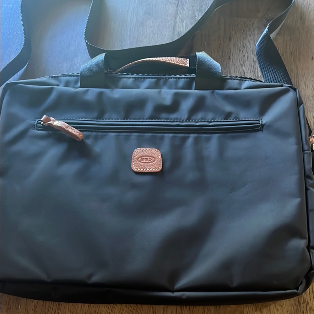 Bric's Black and Brown Laptop Bag with Sleek Design